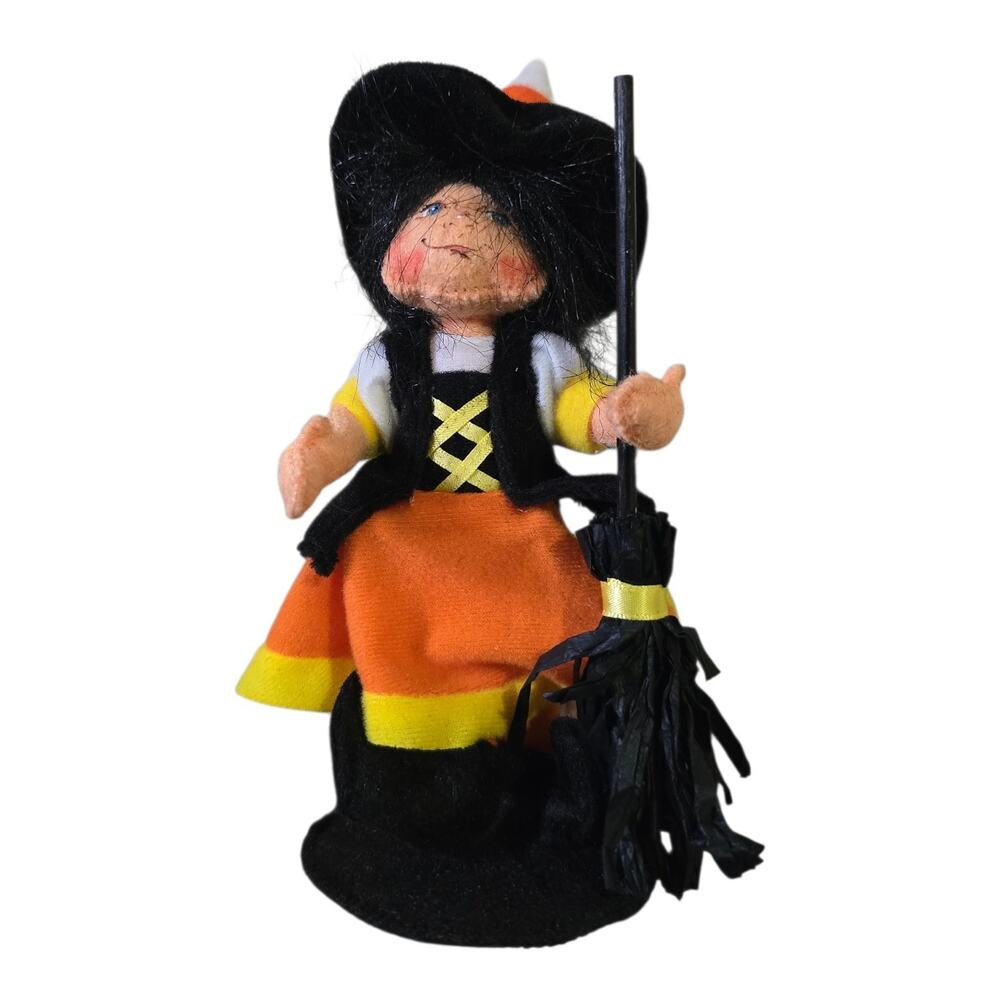 Annalee Doll Candy Corn Witch 2012 Halloween Decor 8" Tall